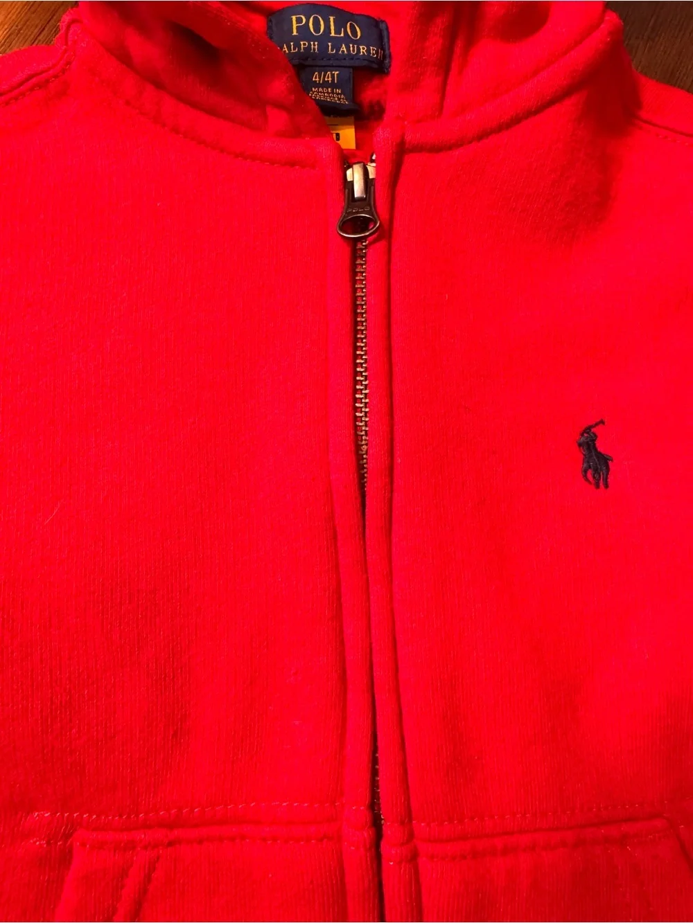 Polo Ralph Lauren Boys Red Full-Zip Hoodie 4/4T Classic Pony